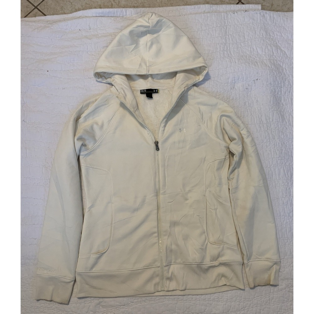 Under Armour white full zip hoodie Jacket Size Medium Women's
